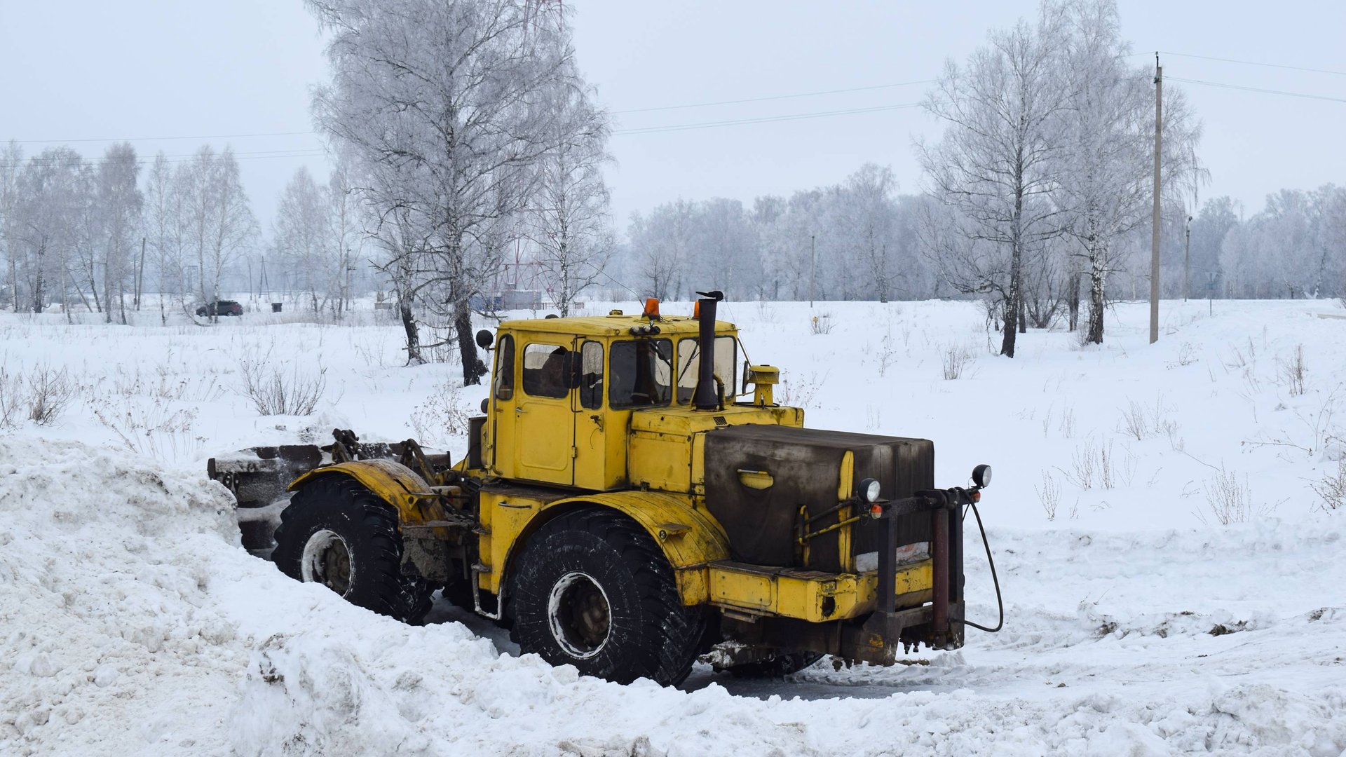 Трактор К-701 "Кировец". Работа. Звук ЯМЗ-240. (1080р) смотреть онлайн