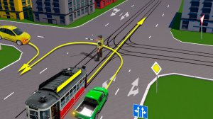 Как должен поступить водитель зеленого автомобиля?