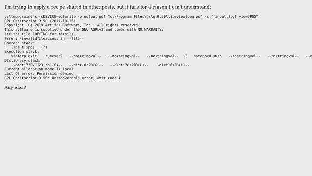 Failing to convert JPG to PDF with GhostScript смотреть онлайн