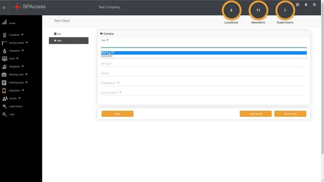 SPAccess - Admin - Integration - Cameras - Adding a New Metrici Camera смотреть онлайн