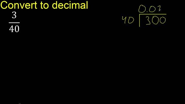Convert 3/40 to decimal . How To Convert Decimals to Fractions смотреть онлайн