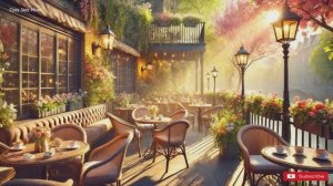 Spring Coffee Shop Music 4k - Soft Jazz & Piano Background Music For Relaxation, Study, Work