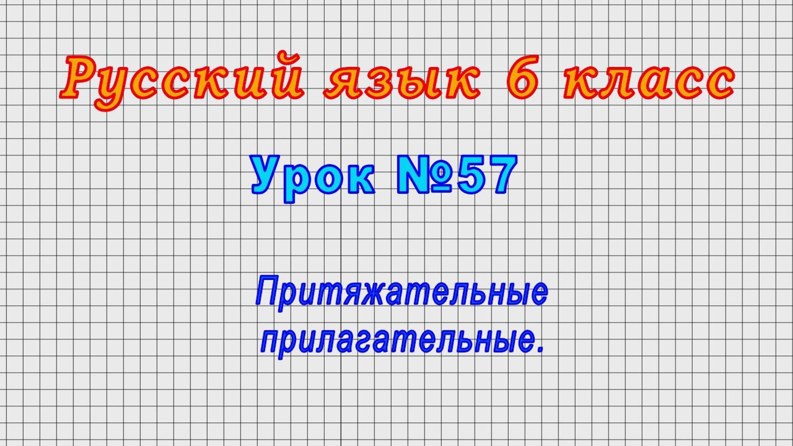 Русский язык 6 класс (Урок№57 - Притяжательные прилагательные.) смотреть онлайн