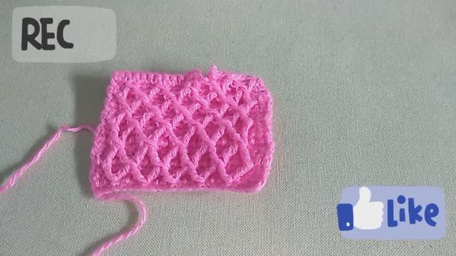 💕Узор РОМБИКИ крючком🌹