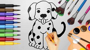 КАК НАРИСОВАТЬ ЩЕНКА; рисование, раскрашивание и разукрашки для детей и малышей 🌈