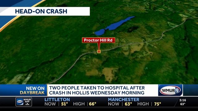 Two People Taken To Hospital After Crash In Hollis