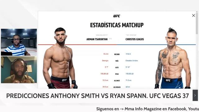 PREDICCION  Arman Tsarukyan vs Christos Giagos  UFC Vegas 37