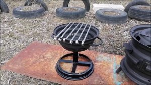 Печь и мангал из колесных дисков своими руками