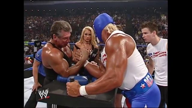 Epic! Vince Mcmahon Vs. Hulk Hogan In Arm Wrestling With Sable Flashing Breast!!
