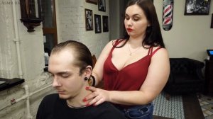 💈UKRANIAN LADY BARBER ALYONA's ASMR HEAD & EAR MASSAGE TREATMENT w/ BACK SCRATCHING | DEEP SLEEP