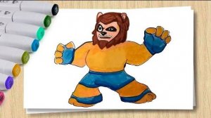 Как нарисовать Сахарио Гуджитсу _ Рисуем Льва _ Учимся рисовать