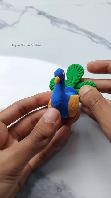 DIY Clay peacock 🇮🇳 🦚 : tutorial #shorts смотреть онлайн