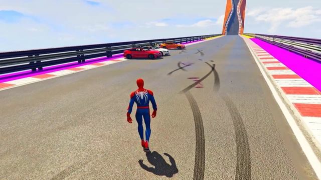 Epic Stunt Car Racing in GTA V Mods: Spider-Man and Awesome Cars #5 смотреть онлайн