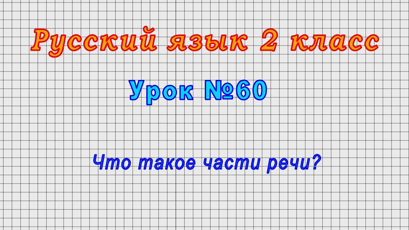 Русский язык 2 класс (Урок№60 - Что такое части речи?) смотреть онлайн