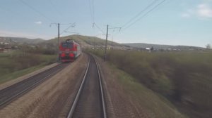 Вид из кабины машиниста поезда РЖД на участке "Красноярск - Уяр" | Железная дорога в Сибири