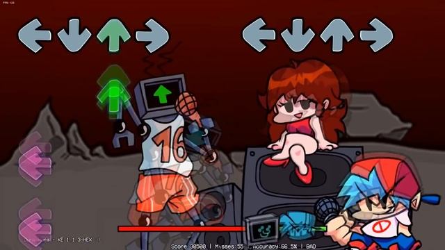 Батл Безумие! Когда наступает очередь противника, мод меняется — Friday Night Funkin' смотреть онлайн