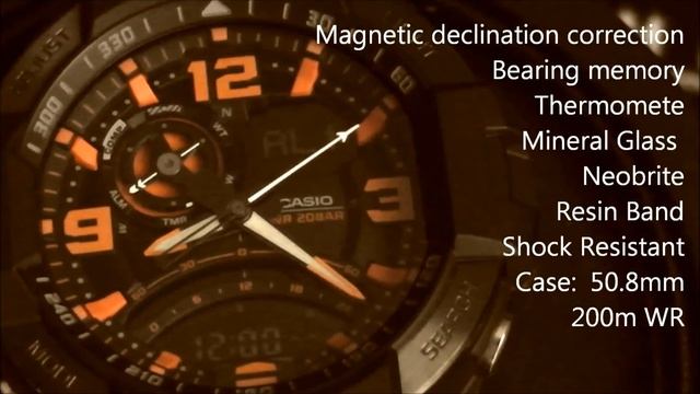 CASIO G-Shock Gravity Master GA-1000-4A Twin Sensor Watch смотреть онлайн