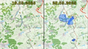 Карта боевых действий в Белгородской области с 19 по 29 марта 2025 года
