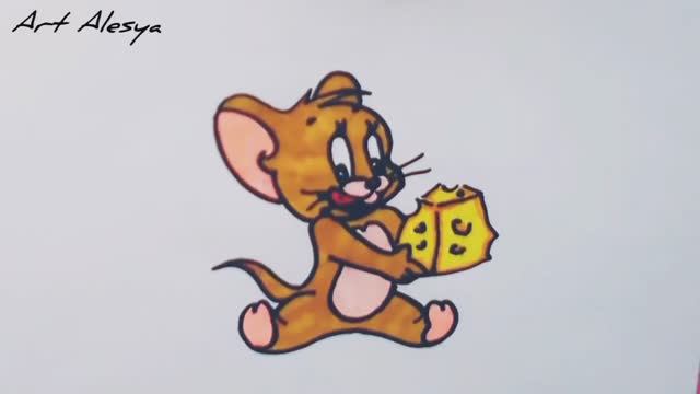 Рисую мышонка Джерри из мультфильма! смотреть онлайн