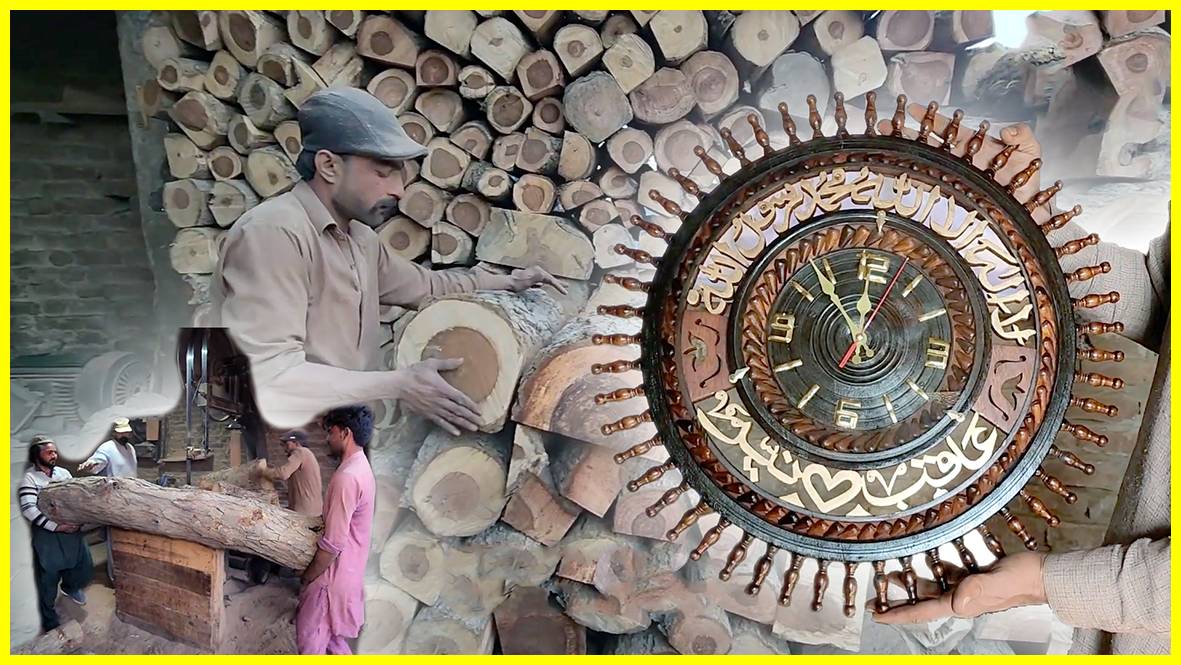 Производство настенных часов, практически, из "дров". Как это делают в Пакистане! смотреть онлайн