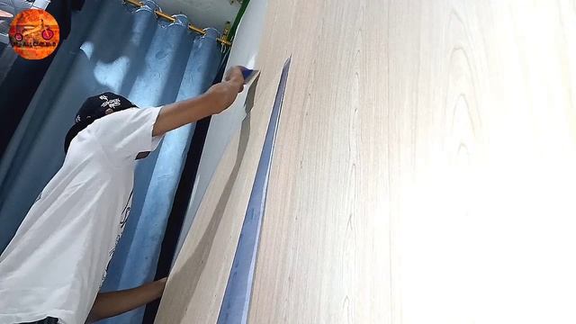 Cara pasang wallpaper dinding sendiri #tutorial смотреть онлайн