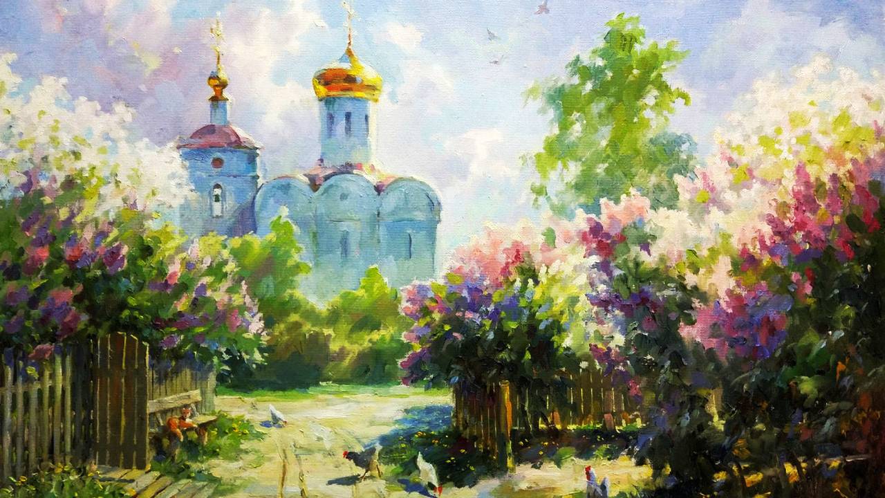 Весна в живописи художника Сергея Бессонова смотреть онлайн