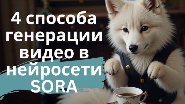 Четыре варианта генерации видео в нейросети Sora