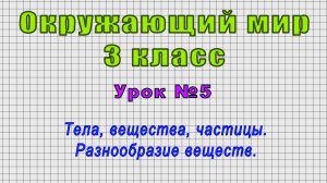 Окружающий мир 3 класс (Урок№5 - Тела, вещества, частицы. Разнообразие веществ.)
