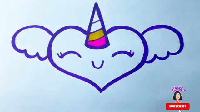 Drawing a Unicorn Heart | Bolalar uchun Yurak❤️rasmi |Балаларға арналған Жүрек суреті| Рисуем сердц смотреть онлайн
