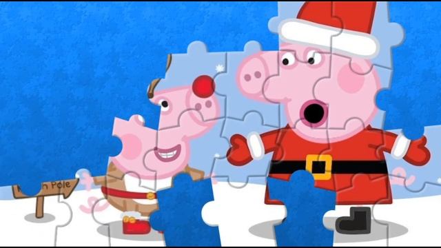 Пазлы Свинка Пеппа и Джордж Новый Год/ Peppa Pig puzzles for kids | Kapelka смотреть онлайн
