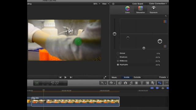 Using a color mask to fix horizontal banding in FCPX смотреть онлайн