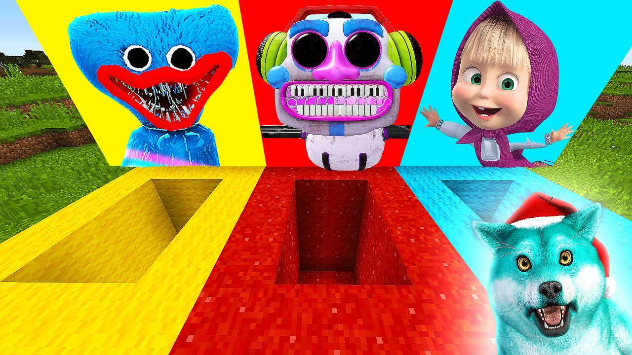 Выбери правильную яму портал хагги вагги, диджей аниматроник, маша и медведь в майнкрафт смотреть онлайн