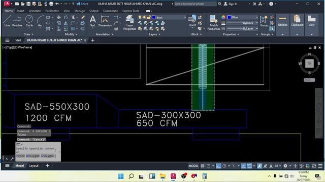 HVAC VILLA DRAWING PART-3 -HOW TO DRAW  AC DUCT IN AUTOCAD-DUCT DRAWING - DRAWINGS SOLUTION 3