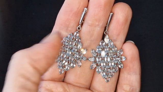 Серебряные серьги с аквамаринами смотреть онлайн