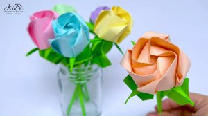 Декоративная Роза из бумаги | Цветы оригами из бумаги своими руками | DIY