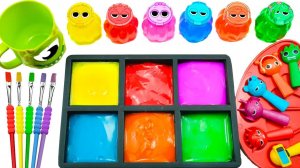 КРУТОЕ видео о том, как сделать Радужный слайм, смешав 6 цветов, в форме спрунки для пальцев
