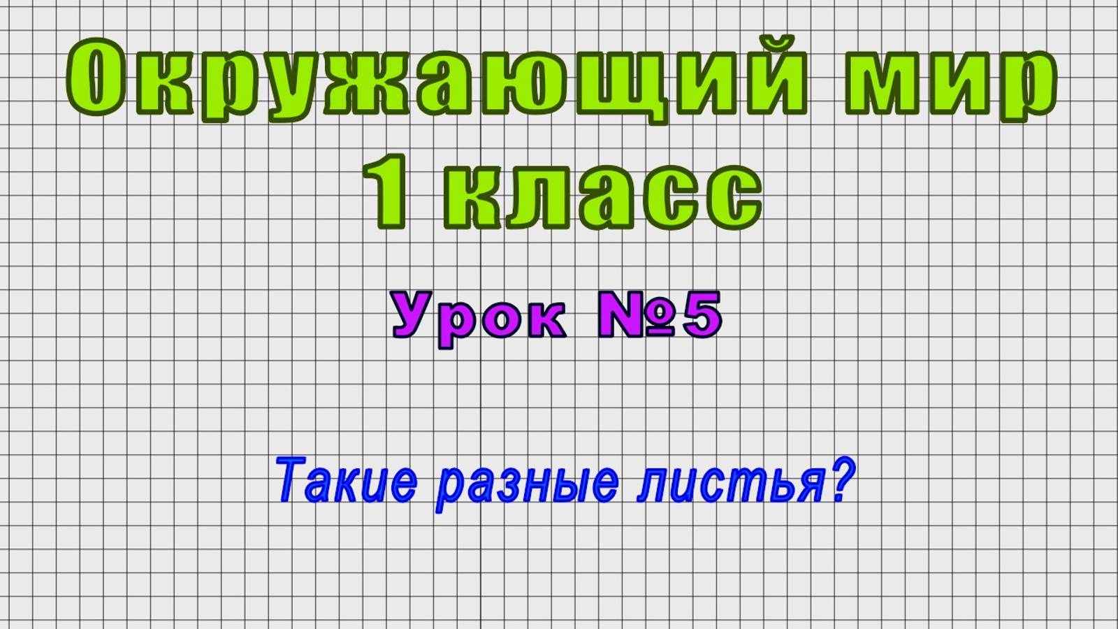 Окружающий мир 1 класс (Урок№5 - Такие разные листья?) смотреть онлайн
