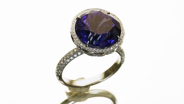 MTSJ12774 - TIFFANY & CO. High Jewelry Tanzanite Diamond Platinum Cocktail Ring