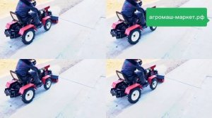 Работа роторной щетки для уборки мусора и снега. Агромаш МТ-110