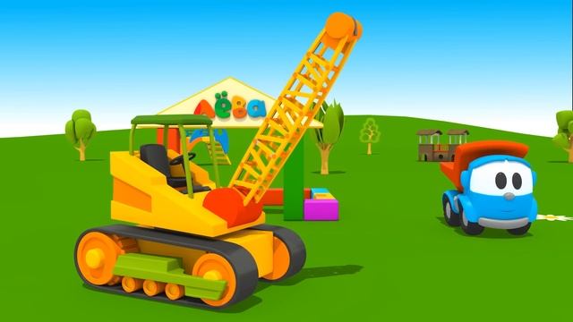 Грузовичок Лёва - машинки конструктор - Собираем кран - Мультфильмы для детей смотреть онлайн