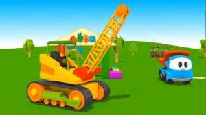 Грузовичок Лёва - машинки конструктор - Собираем кран - Мультфильмы для детей