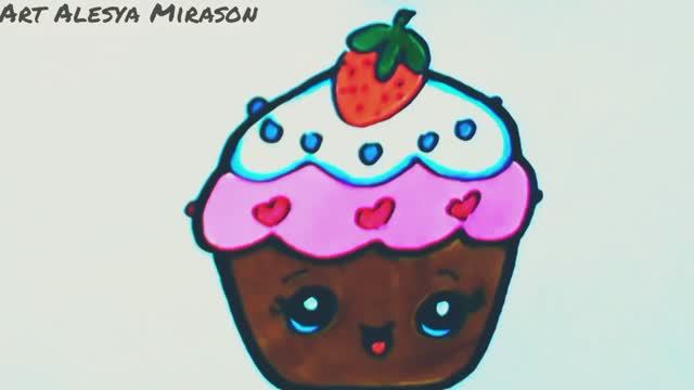 Как нарисовать пирожное! смотреть онлайн