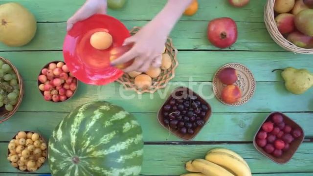 Fruits on Green Ecological Background | Stock Footage - Videohive смотреть онлайн
