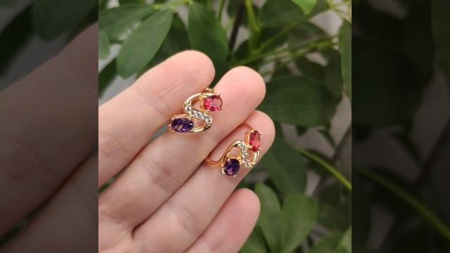Серёжки с разноцветными вставками, замок-конго, Xuping 20 BYN Доставка по БЕЛАРУСИ смотреть онлайн