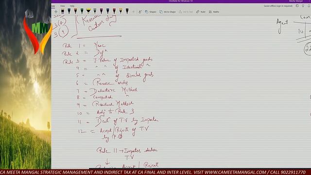 CA FINAL IDT | REVISION - CUSTOM - IMPORT VALUATION - PART 1 | MAY 2021 | CA MEETA MANGAL смотреть онлайн