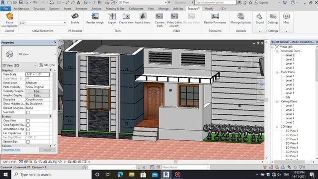 House design #Night Rendering in Revit #Tutorial#27x37 house Elevation смотреть онлайн