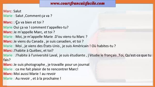 Apprendre le français : un dialogue en français première rencontre смотреть онлайн
