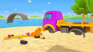 Лёва Грузовичок и ФОНТАН ИЗ ПОД ЗЕМЛИ. Развивающие мультики для детей про машинки