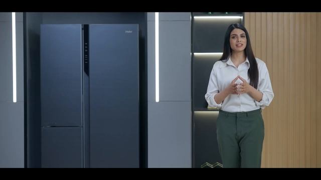 Haier 3-door side by side refrigerator with Toughened Glass shelves смотреть онлайн