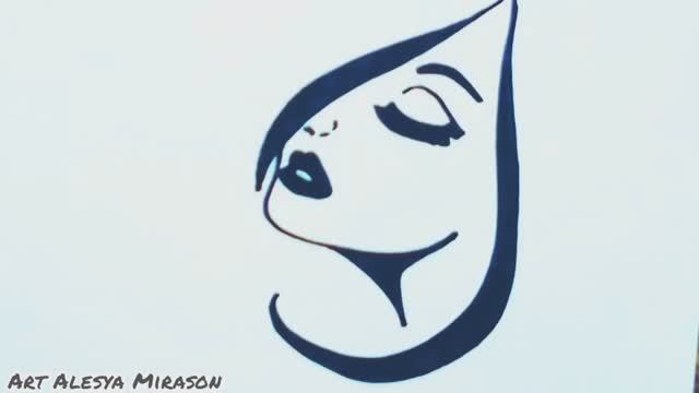 Как легко нарисовать девушку черным маркером! смотреть онлайн